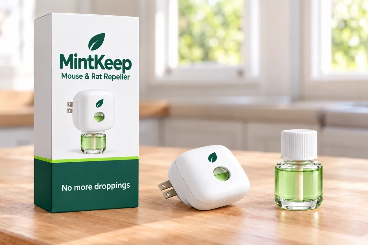What comes in the order: the MintKeep box, the plug-in and its first refill.