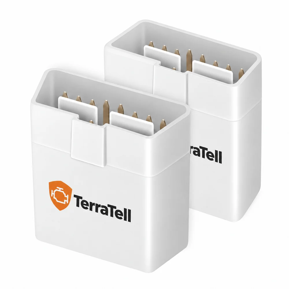 Two TerraTell readers, plug end showing