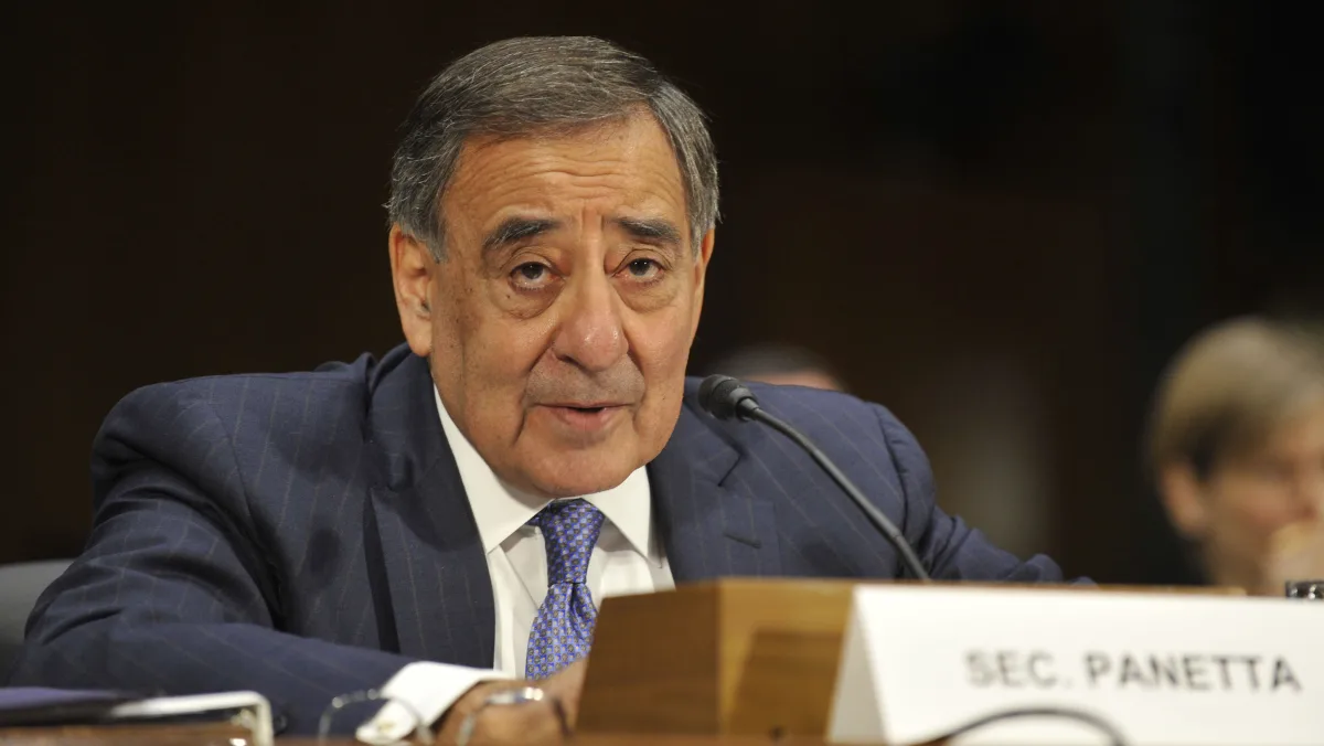 Leon Panetta speaking at the witness table of a U.S. Senate hearing.