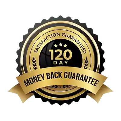 120-day money-back guarantee seal.