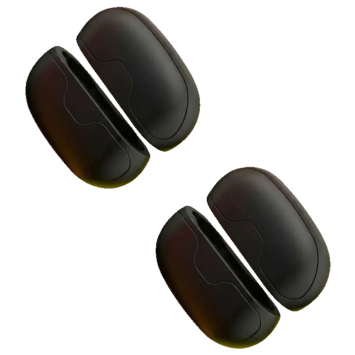 2 black Mag-Split warmers, each split into its two halves