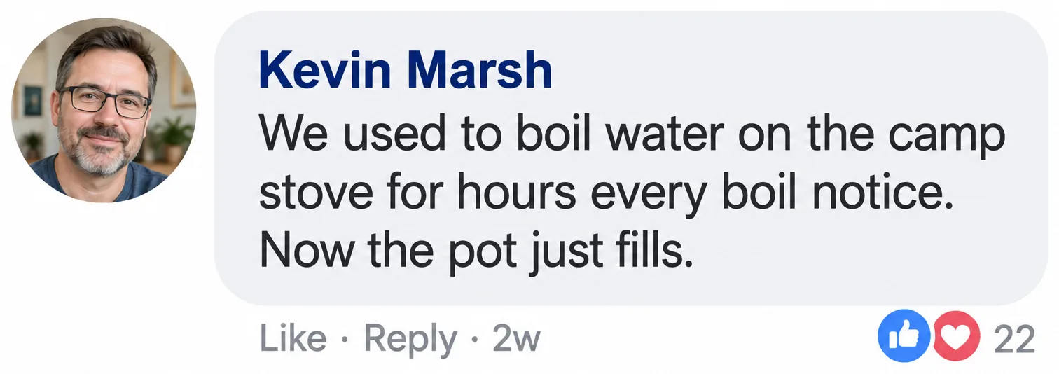 Customer comment from Kevin Marsh (sample)