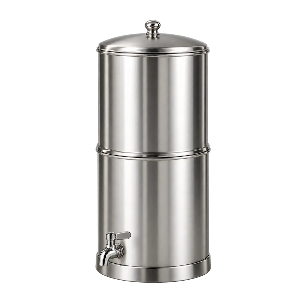 A two-tank steel countertop filter