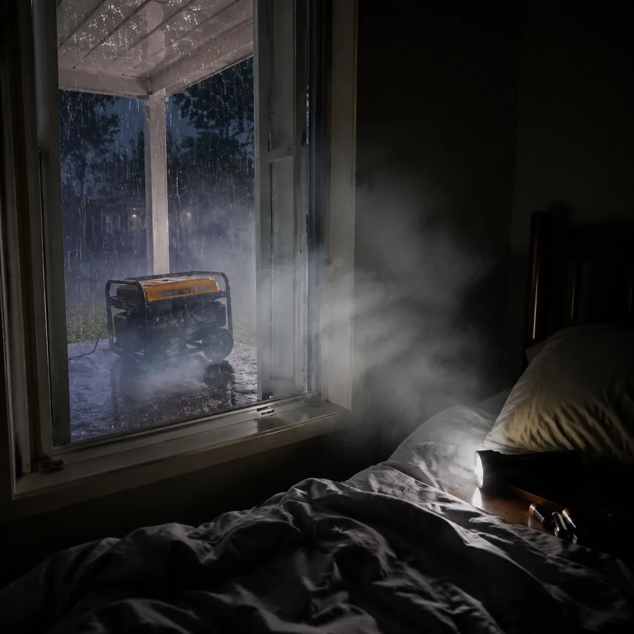 Generator outside during blackout