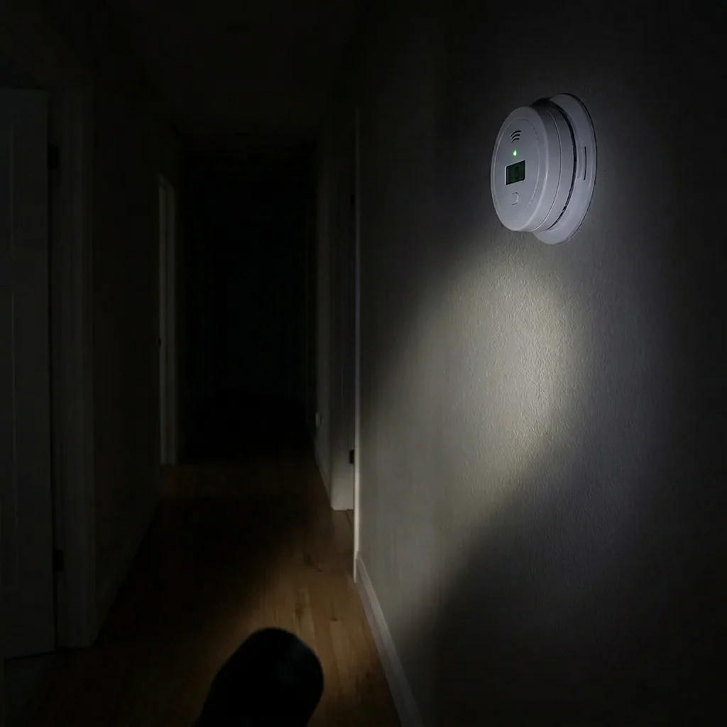 TerraSentinel watching a dark hallway