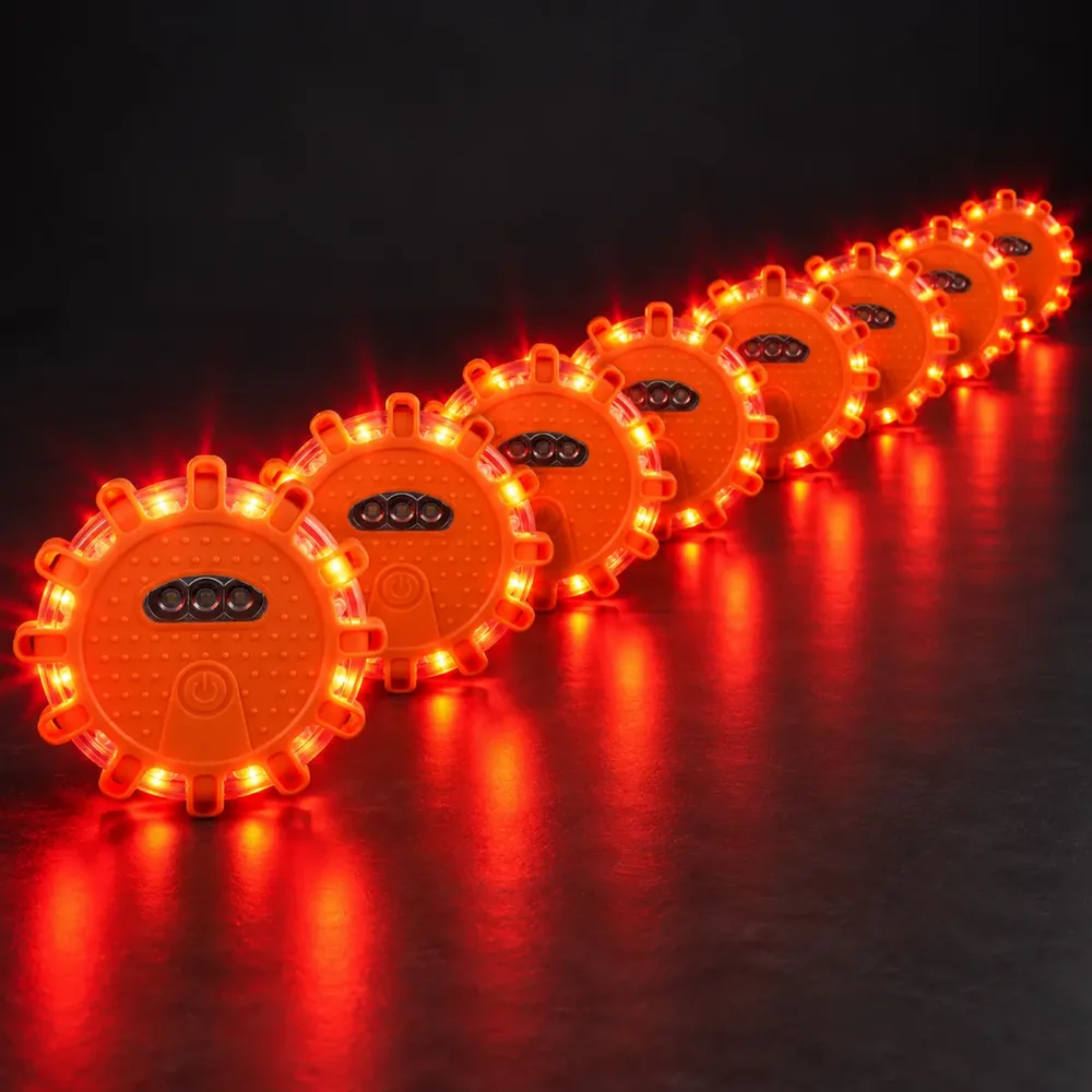 Eight TerraSignal lights flashing in a row