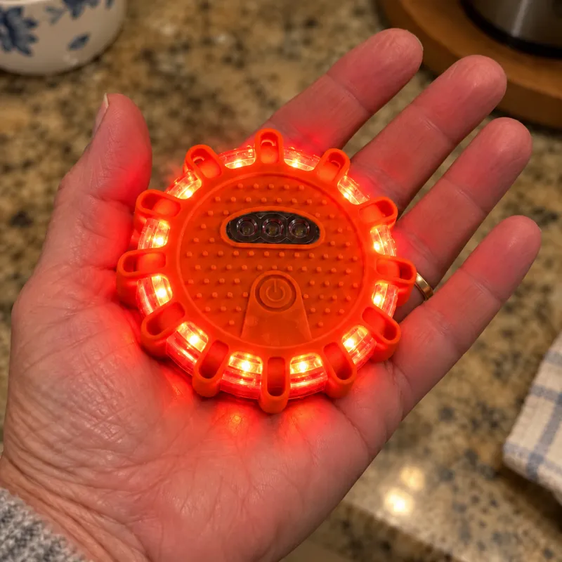 A switched-on TerraSignal in the palm of her hand, its ring glowing red and amber.