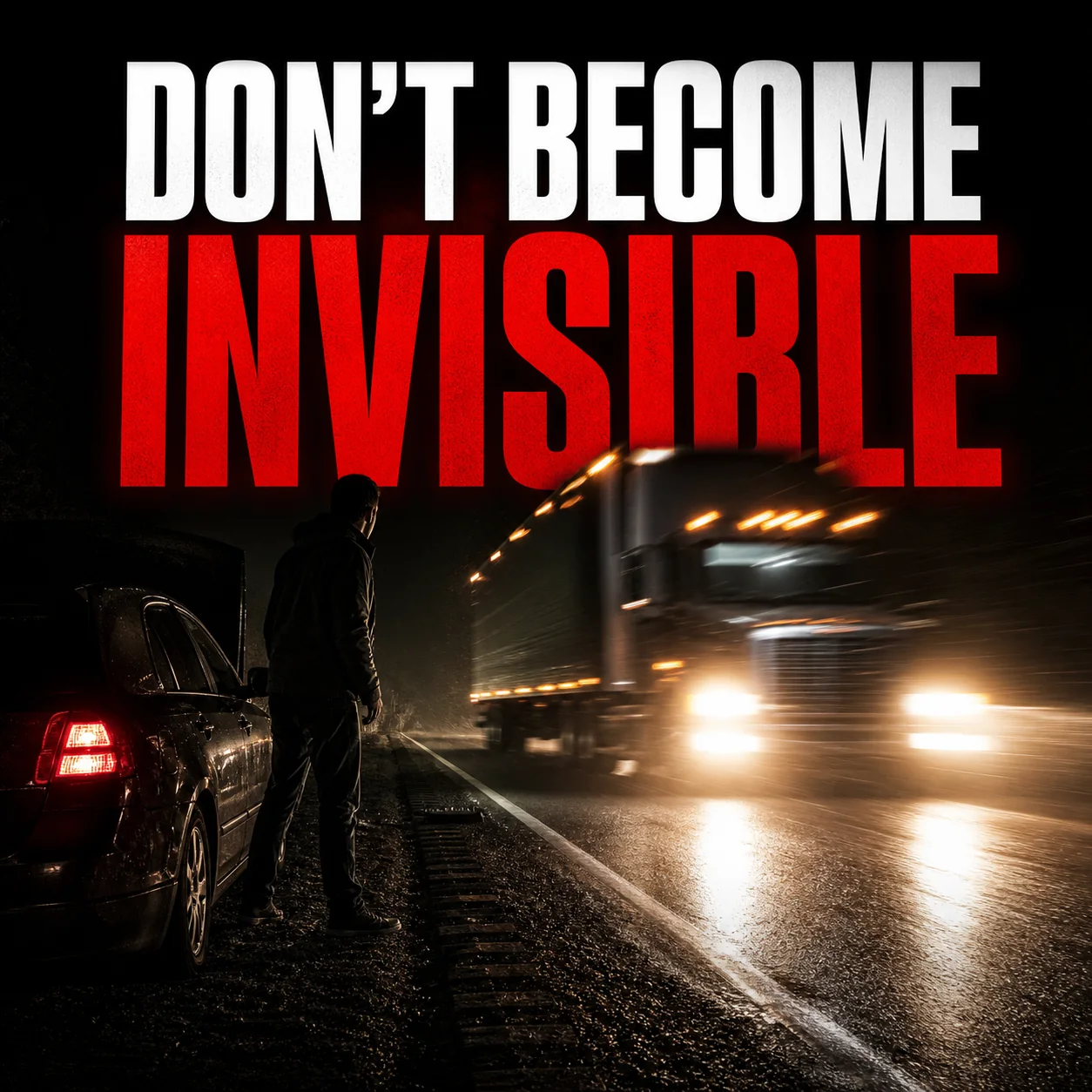 Don't become invisible on a dark road