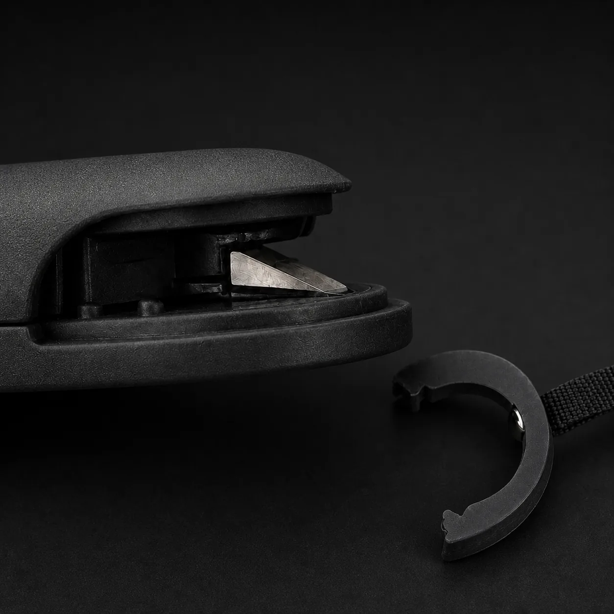 One swipe cuts the belt