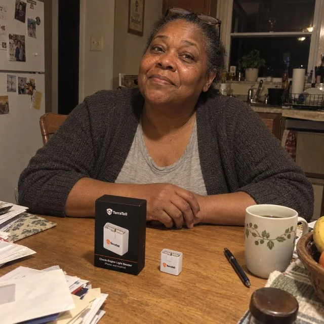 Carol D. at her kitchen table with TerraTell