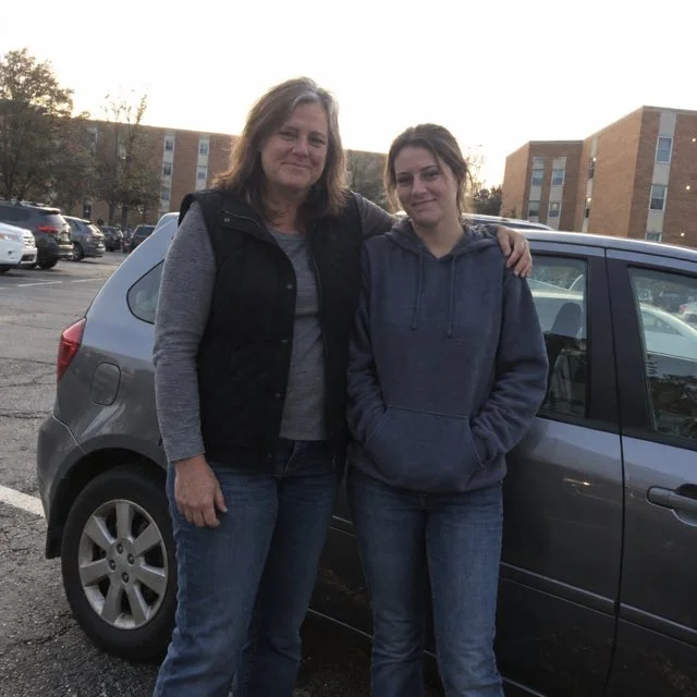 Donna P. with her daughter at college